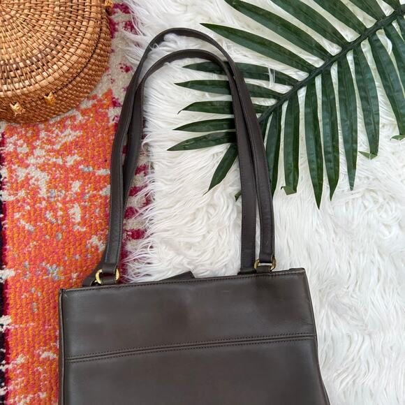 Vintage 90s Coach Gray Leather Tribeca Slim Bucket Shoulder Bag Purse - Picture 2 of 8